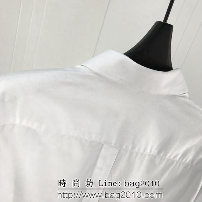 BALENCIAGA巴黎世家 18ss秋冬新款 胸前弧形字母印花logo 百搭襯衣 情侶款 ydi1444